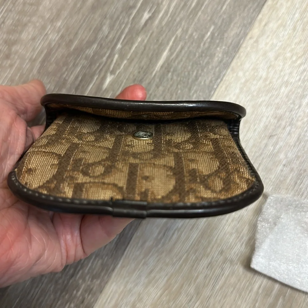 Christian Dior Trotter Canvas & Leather Oblique Vintage 1970’s Coin Purse Brown